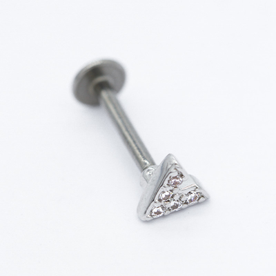 Vは水晶の宝石のラブレットの背部イヤリングの外科鋼鉄8mmを形づける