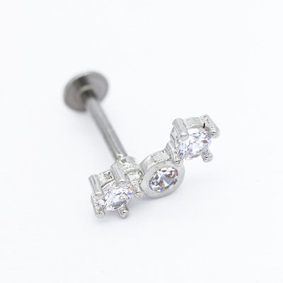 8mm銀製色のラブレットの穿孔の宝石類は316ステンレス鋼を散りばめる