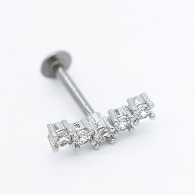316L外科鋼鉄ボディ宝石類5pcsのジルコンはラブレットのスタッドのイヤリングに投石する