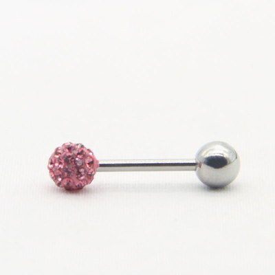 Exposy宝石の球14mmの長い舌リングは14ゲージ316のステンレス鋼を禁止する