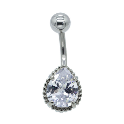 小さい腹ボタンは宝石類に穴を開ける外科鋼鉄水低下の水晶を鳴らす