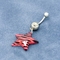 赤いおよそ5星ボディ穿孔の宝石類外科鋼鉄24mm