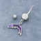 二重ジルコン ボディ穿孔の宝石類の銀のイルカ ボディ宝石類6mm