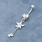 12mmのふさの円形のダイヤモンド316のステンレス鋼 ボディ宝石類に穴を開ける銀製の腹ボタン
