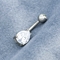 円形ボディ穿孔の宝石類の破損の低下の水晶腹リング二重ジルコン10mm
