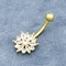 金ボディ穿孔の宝石類の花は12mmに穴を開ける腹ボタンをぶら下げる