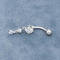 銀製の3ジルコン ボディ穿孔の宝石類14gaの鋼鉄曲げられたバーベル
