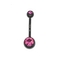 ピンクのジルコンはボタンの穿孔の宝石類316のStainlesssの鋼鉄OEM ODMを膨らます