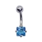 青い立方ジルコニアの腹ボタンの穿孔の宝石類6mmの水晶