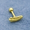 電気泳動の金の耳の穴を開ける宝石類の葉は螺旋形のスタッドのイヤリングを形づける