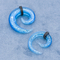 アクリルの物質的な耳せんのトンネルは光沢がある青い色革たがとの螺線形になる